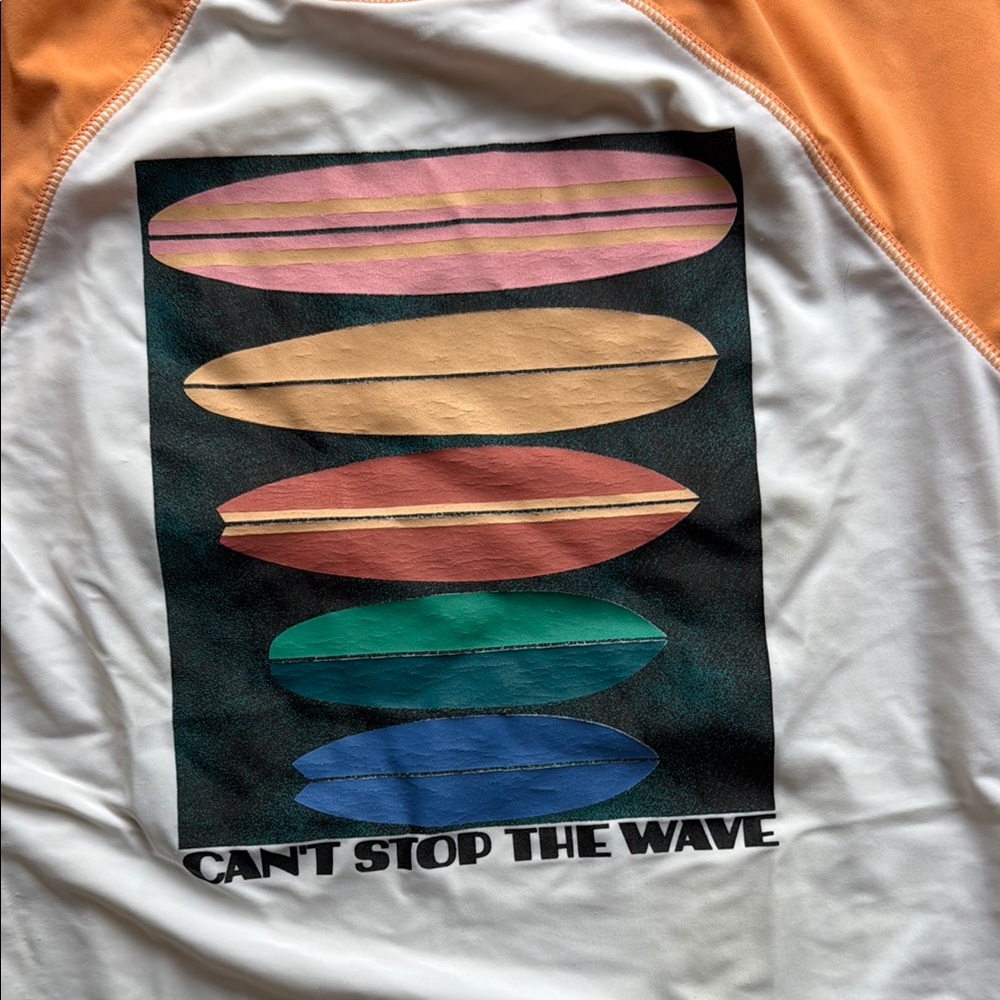 Old Navy Kids Rashguard “Can’t Stop the Waves” - Picture 3 of 7
